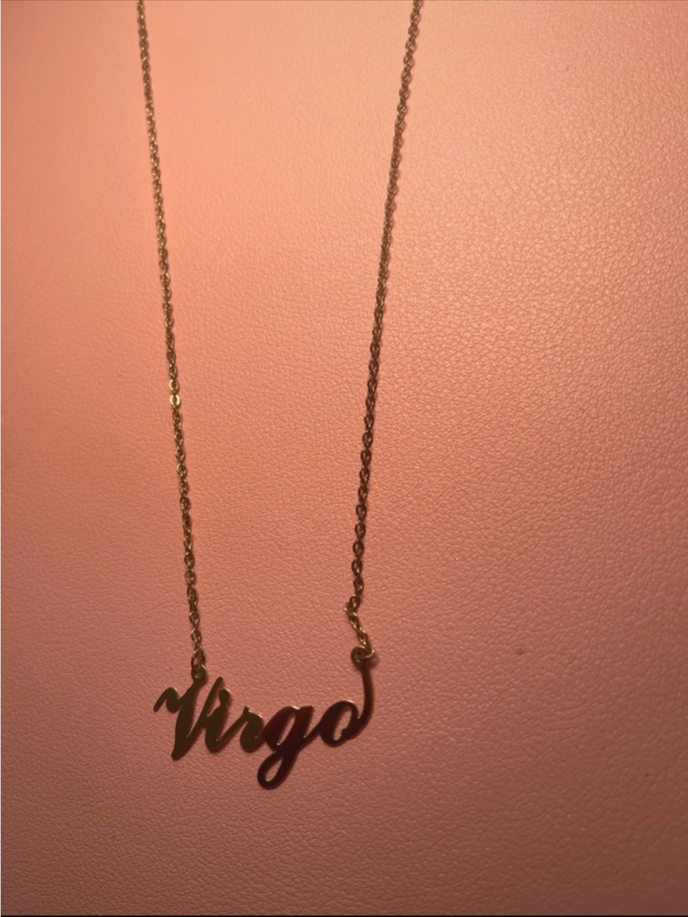 Fashion Nova Virgo Script Necklace in Gold
